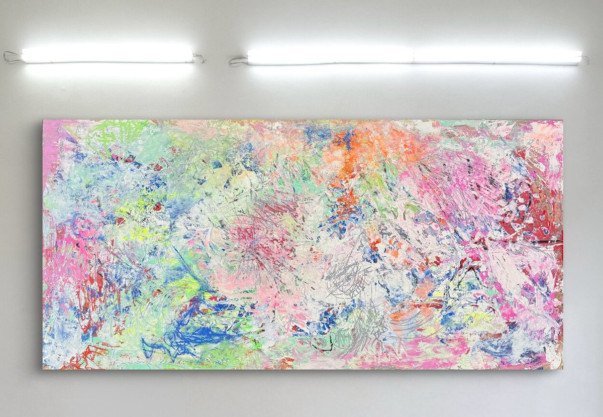 Love on the brain by Clarisse Noelle — acrylic, oil pen + pastels on plywood