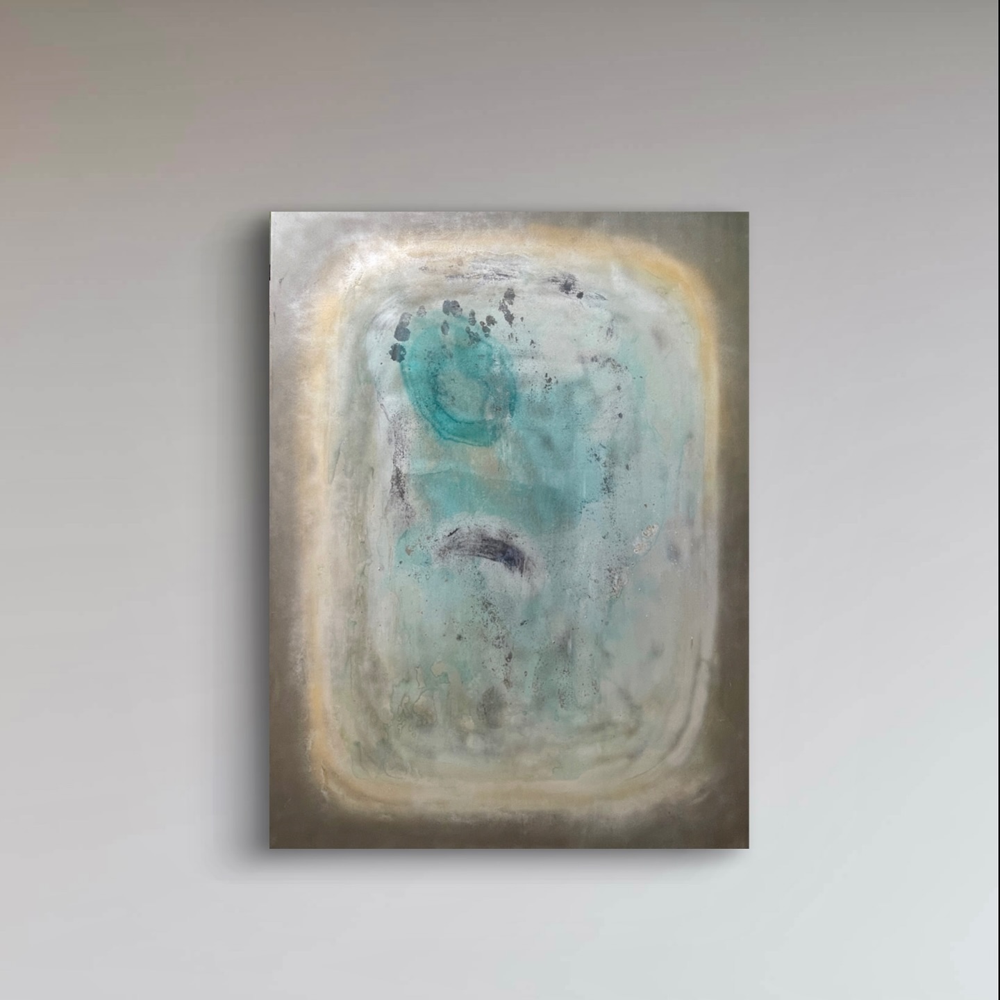 Open El Mar — Acrylic, Spray Paint, Mica + Ink on up-cycled canvas · 2024